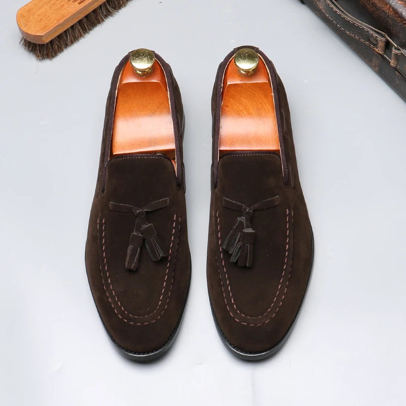 Sapatos de negócios casuais masculinos clássico estilo britânico mocassins mocassins moda festa casamento apartamentos para homem
