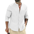 Outono masculino camisas de manga longa algodão negócios tshirts masculino respirável cor sólida streetwear botão camisas para homem camisa branca