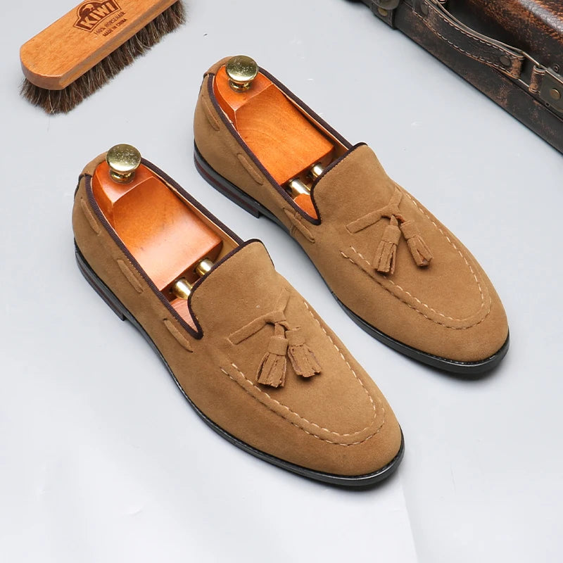 Sapatos de negócios casuais masculinos clássico estilo britânico mocassins mocassins moda festa casamento apartamentos para homem
