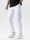 Calças casuais dos homens outono inverno velo sweatpants homens corredores cintura elástica esporte calças casuais baggy fitness ginásio roupas
