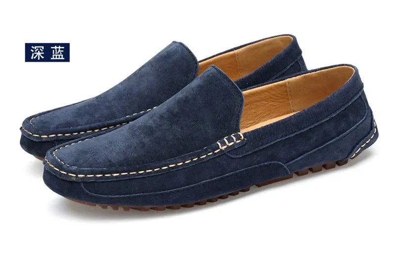 Mocassins masculinos de couro de camurça de luxo 2024 sapatos casuais para homens sapatos de barco feitos à mão sapatos de condução slipon mocassins masculinos zapatos