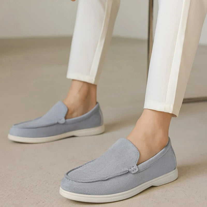 Sapatos casuais masculinos mocassins de couro de camurça clássico estilo britânico sapatos leves mocassins macios masculinos deslizamento em apartamentos de condução
