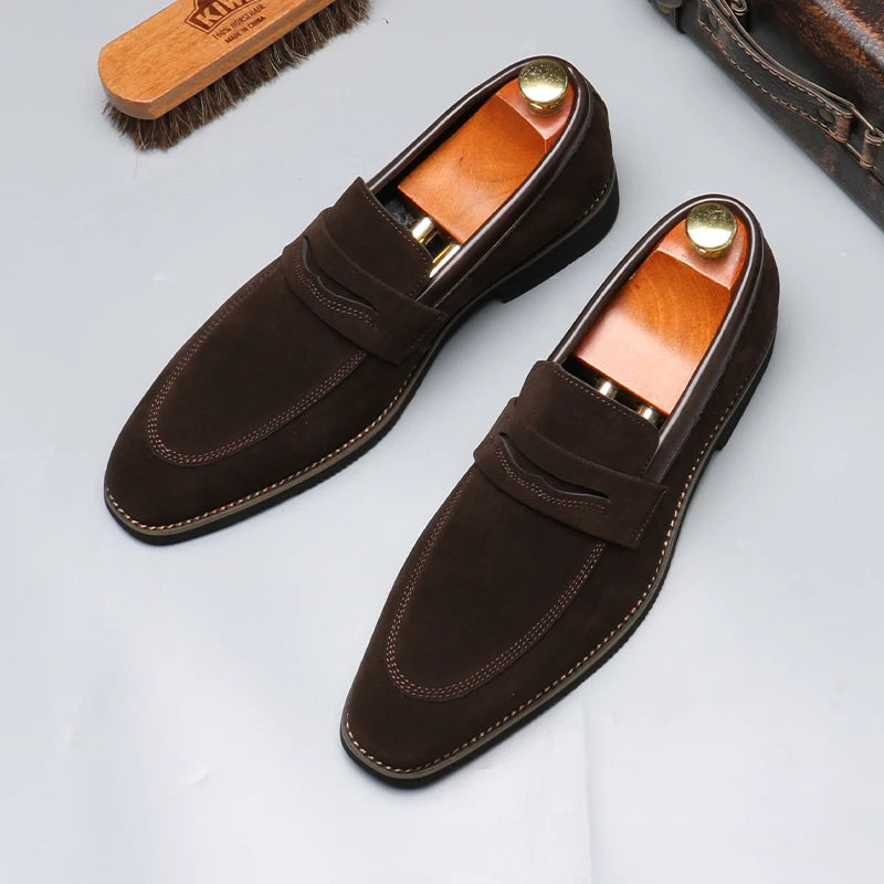 Sapatos de negócios casuais masculinos clássico estilo britânico mocassins mocassins moda festa casamento apartamentos para homem