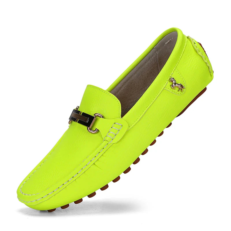 Yrzl sapatos masculinos feitos à mão mocassins de couro pu casuais para dirigir sapatos slip-on de luxo confortáveis mocassins brancos para homens