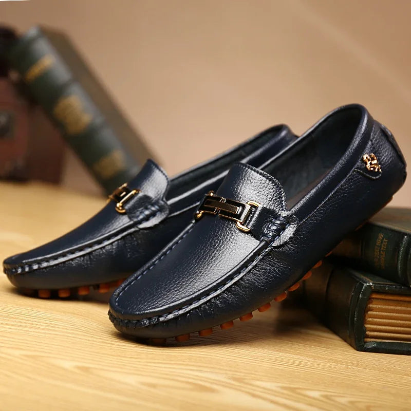 Yrzl sapatos masculinos feitos à mão mocassins de couro pu casuais para dirigir sapatos slip-on de luxo confortáveis mocassins brancos para homens