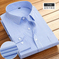 Camisa de manga comprida masculina primavera verão negócios casual algodão não-passar de alta qualidade respirável moda listra nova