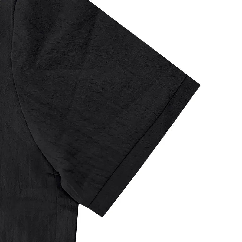 2025 verão nova camisa masculina estilo britânico solto na moda respirável linho casual gola polo série camisa polo manga curta