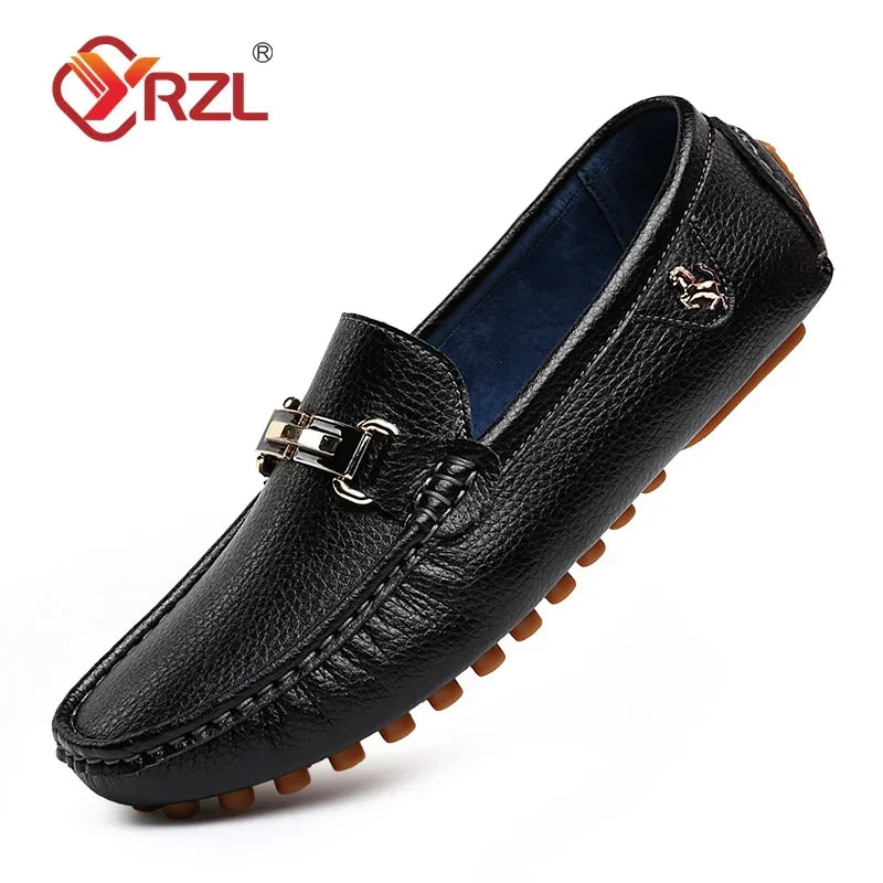 Yrzl sapatos masculinos feitos à mão mocassins de couro pu casuais para dirigir sapatos slip-on de luxo confortáveis mocassins brancos para homens