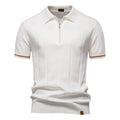 AIOPESON Camisa polo esportiva masculina de cor sólida com zíper, camisa polo social atlética para homens, escritório, slim fit