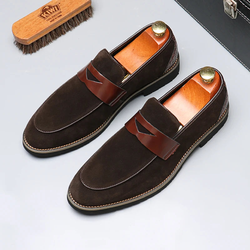 Sapatos de negócios casuais masculinos clássico estilo britânico mocassins mocassins moda festa casamento apartamentos para homem