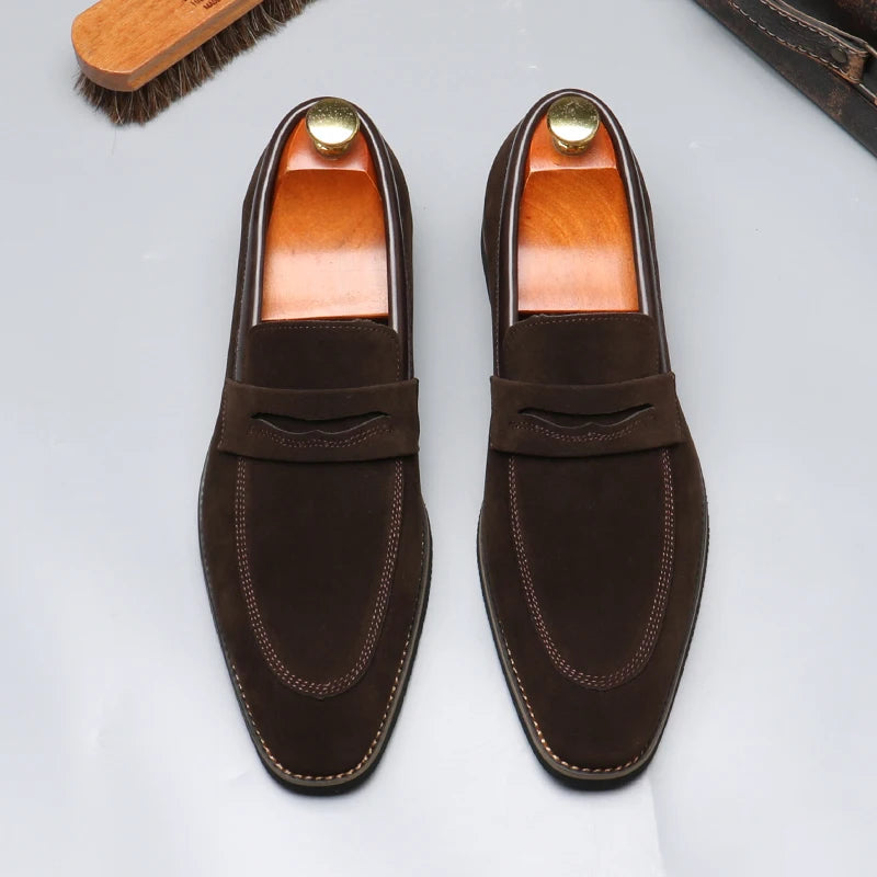 Sapatos de negócios casuais masculinos clássico estilo britânico mocassins mocassins moda festa casamento apartamentos para homem