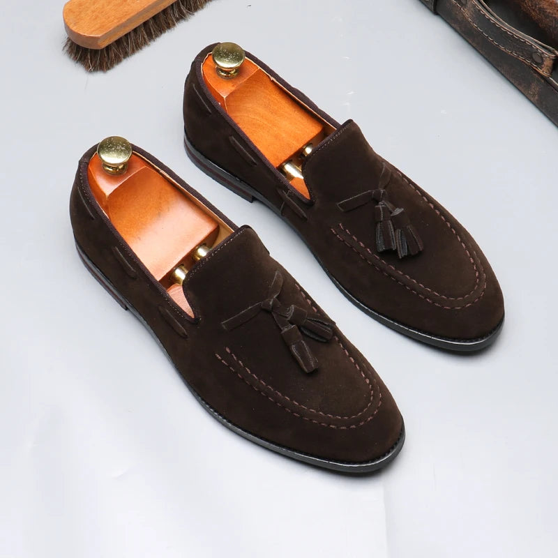 Sapatos de negócios casuais masculinos clássico estilo britânico mocassins mocassins moda festa casamento apartamentos para homem