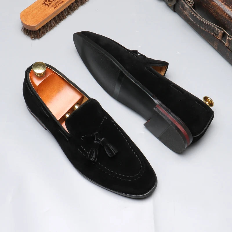 Sapatos de negócios casuais masculinos clássico estilo britânico mocassins mocassins moda festa casamento apartamentos para homem