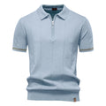 AIOPESON Camisa polo esportiva masculina de cor sólida com zíper, camisa polo social atlética para homens, escritório, slim fit