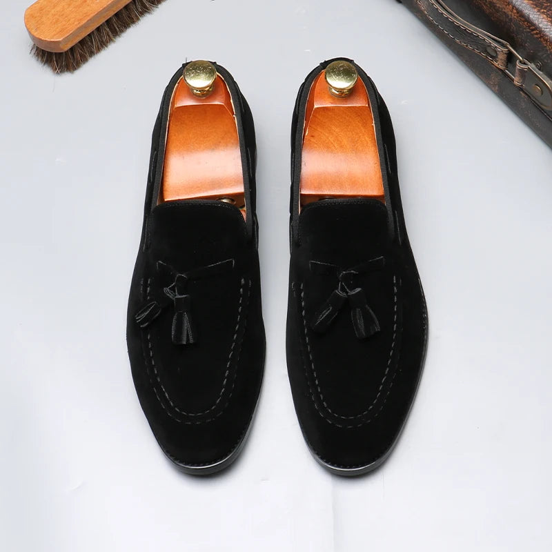 Sapatos de negócios casuais masculinos clássico estilo britânico mocassins mocassins moda festa casamento apartamentos para homem