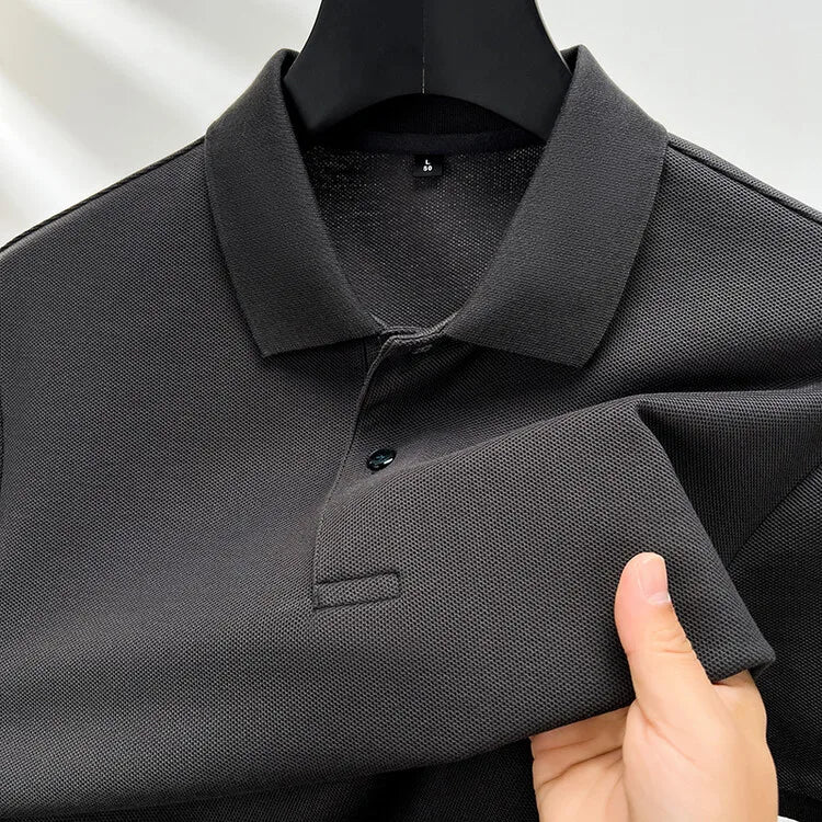 Camisa polo casual de manga curta masculina, camiseta de lapela respirável, ideal para golfe e esportes, 100% algodão, moda verão, 10 cores, 2024