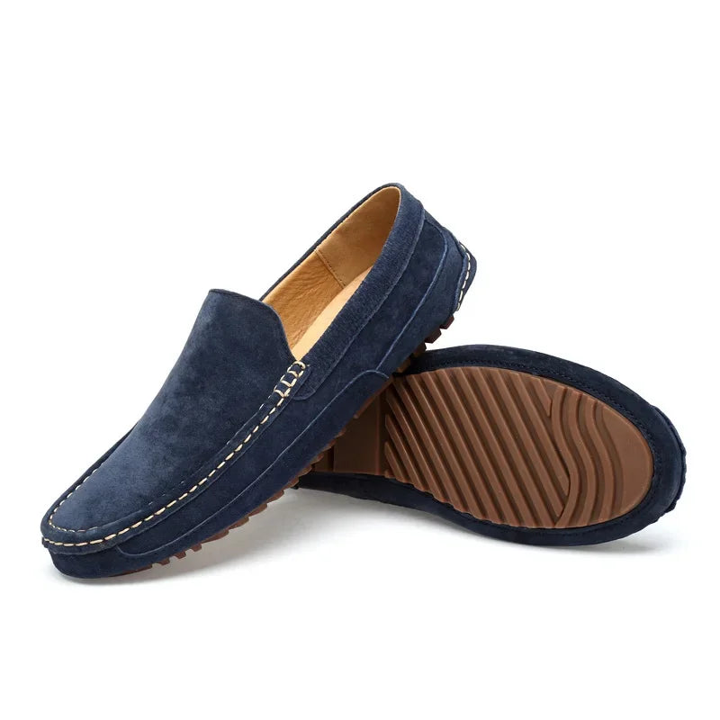 Mocassins masculinos de couro de camurça de luxo 2024 sapatos casuais para homens sapatos de barco feitos à mão sapatos de condução slipon mocassins masculinos zapatos