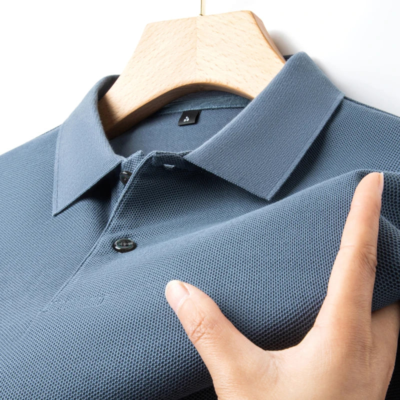 Camisa polo casual de manga curta masculina, camiseta de lapela respirável, ideal para golfe e esportes, 100% algodão, moda verão, 10 cores, 2024