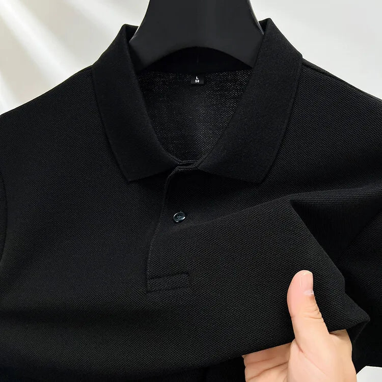 Camisa polo casual de manga curta masculina, camiseta de lapela respirável, ideal para golfe e esportes, 100% algodão, moda verão, 10 cores, 2024