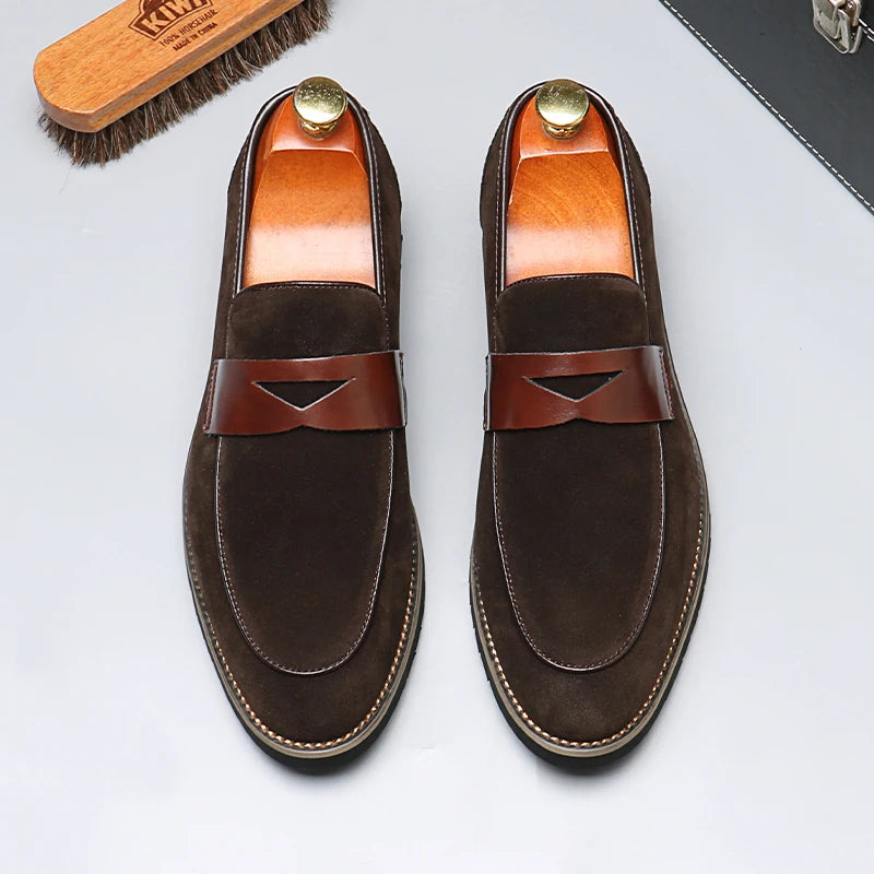 Sapatos de negócios casuais masculinos clássico estilo britânico mocassins mocassins moda festa casamento apartamentos para homem