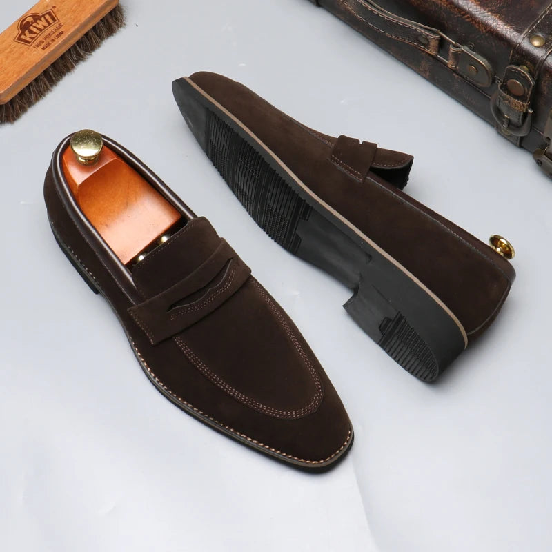 Sapatos de negócios casuais masculinos clássico estilo britânico mocassins mocassins moda festa casamento apartamentos para homem