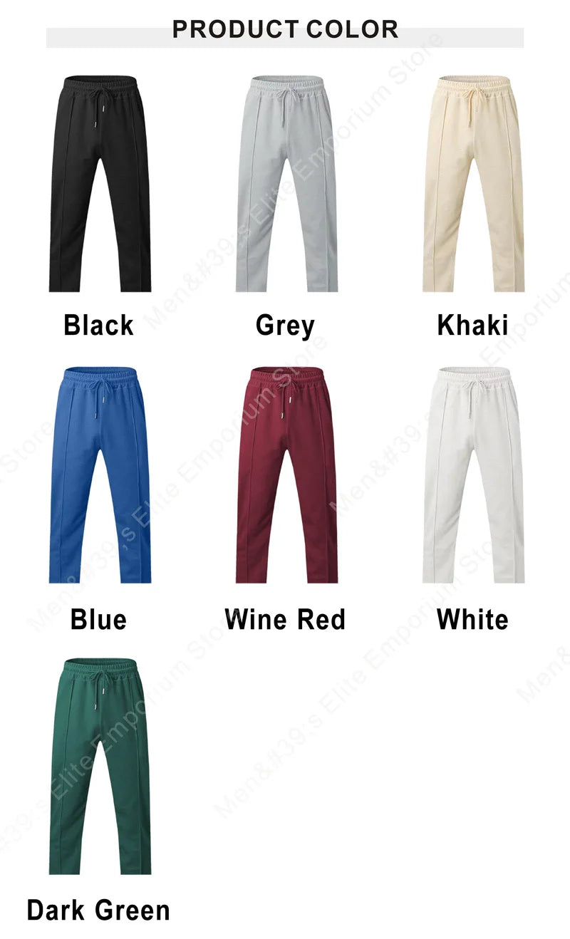 Calça waffle masculina elegante – Calça esportiva casual slim fit com cordão ajustável e bolsos seguros para todas as estações – perfeita ao ar livre