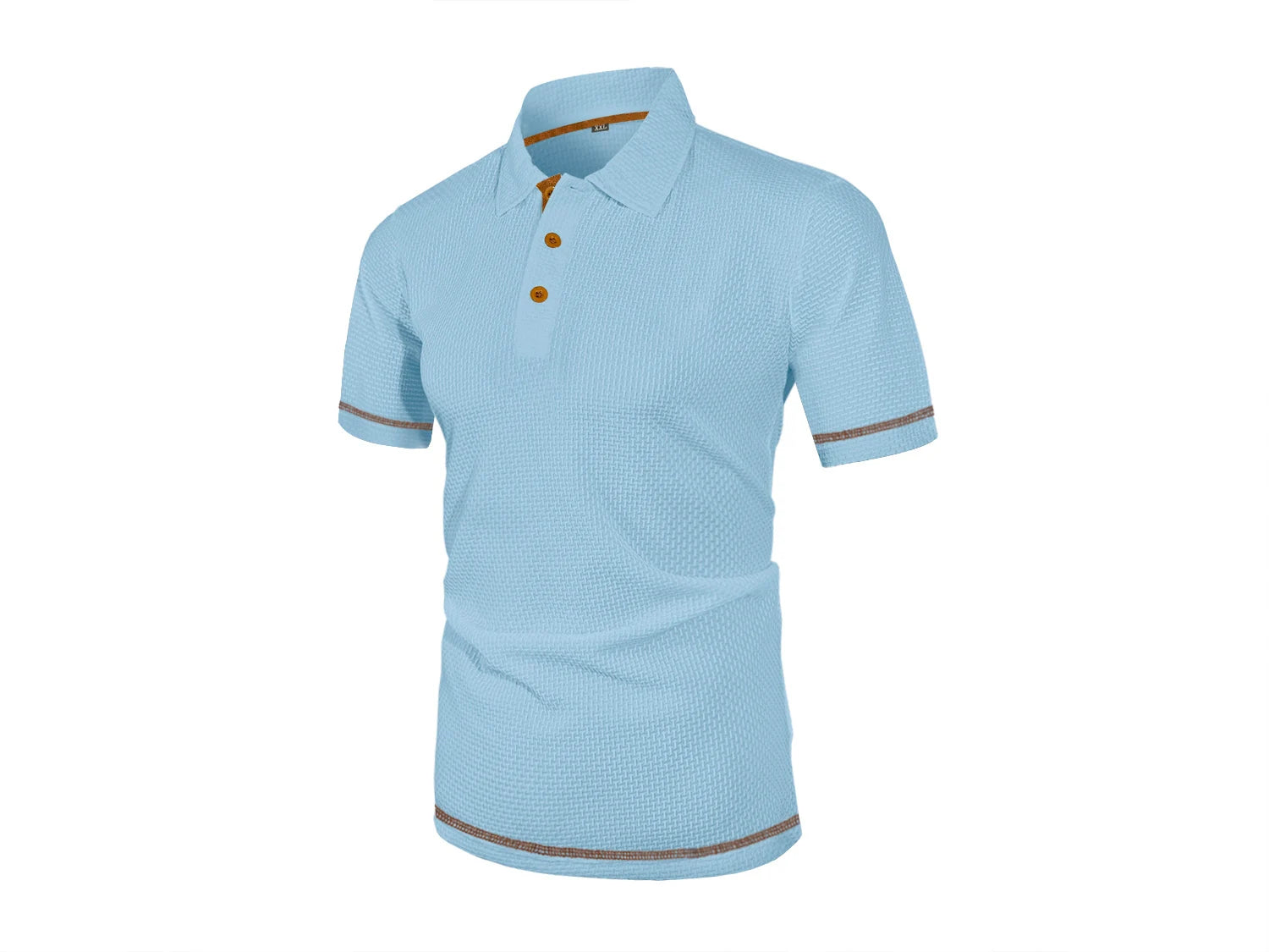 Camiseta polo masculina de manga curta com lapela de seda gelada de verão, top masculino