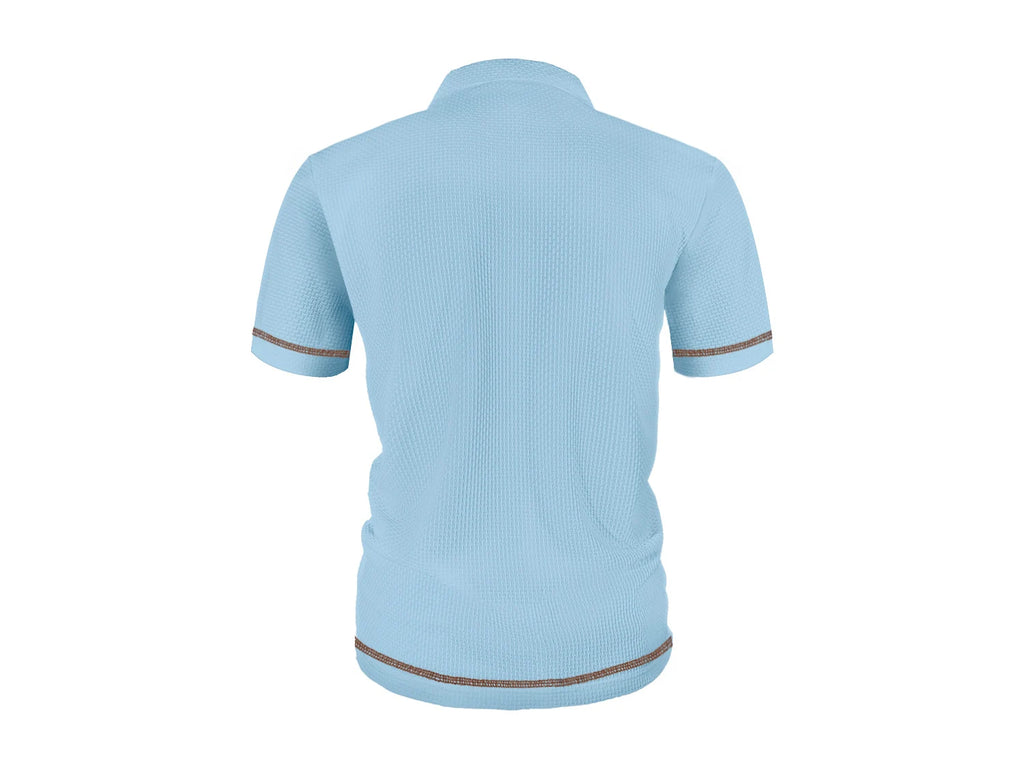 Camiseta polo masculina de manga curta com lapela de seda gelada de verão, top masculino