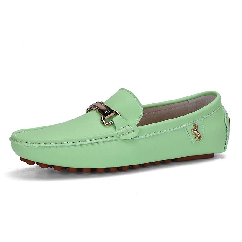 Yrzl sapatos masculinos feitos à mão mocassins de couro pu casuais para dirigir sapatos slip-on de luxo confortáveis mocassins brancos para homens