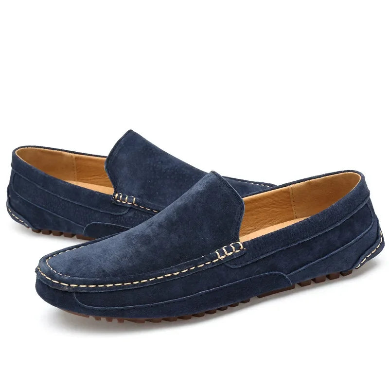 Mocassins masculinos de couro de camurça de luxo 2024 sapatos casuais para homens sapatos de barco feitos à mão sapatos de condução slipon mocassins masculinos zapatos