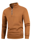 Outono masculino zíper pulôver gola alta blusas quentes cor sólida manga comprida moda masculina casual moletom diário topo