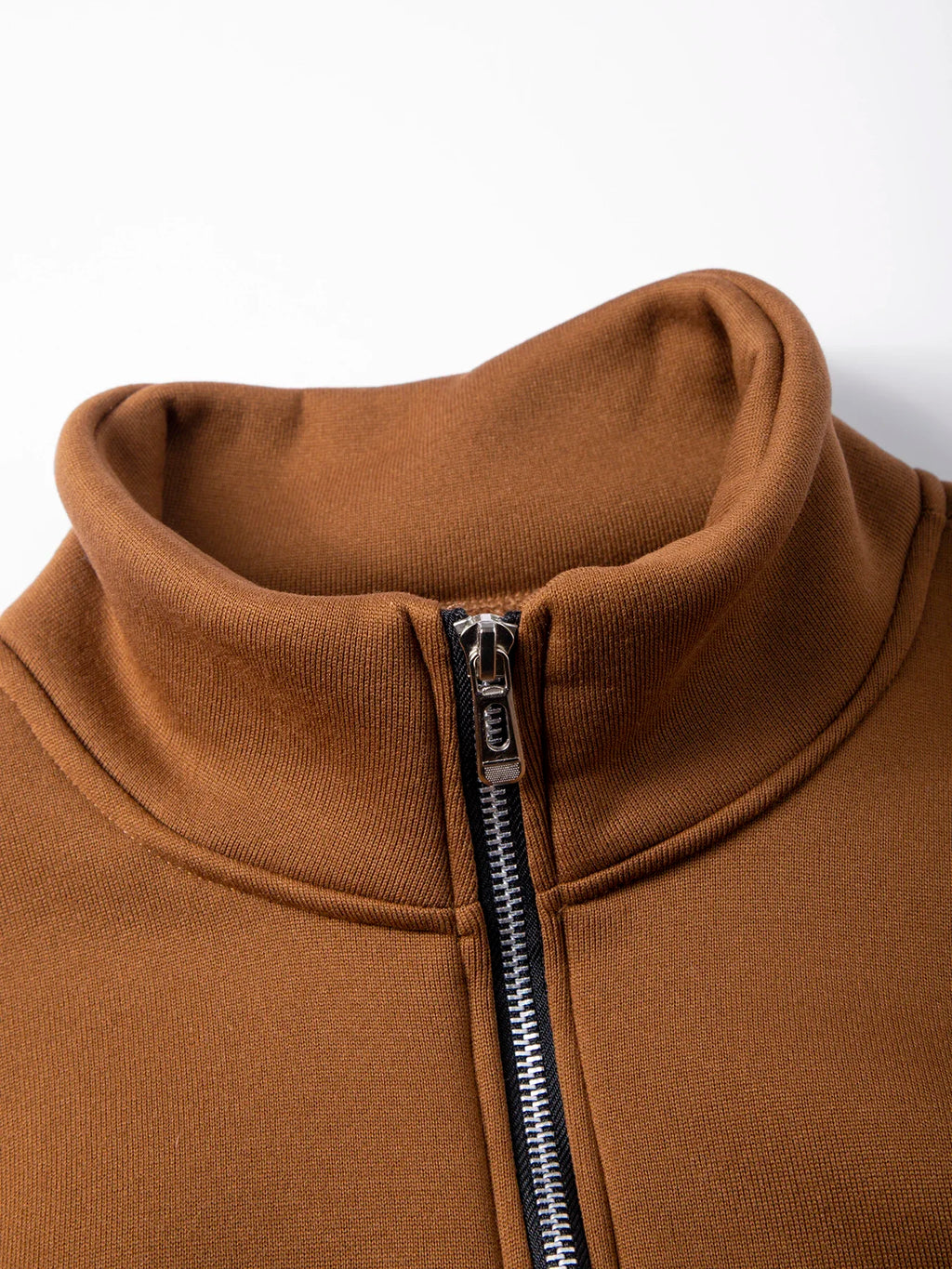 Outono masculino zíper pulôver gola alta blusas quentes cor sólida manga comprida moda masculina casual moletom diário topo