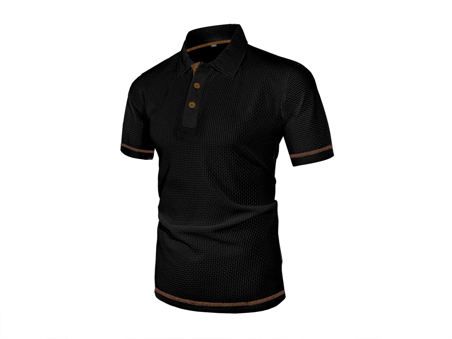 Camiseta polo masculina de manga curta com lapela de seda gelada de verão, top masculino