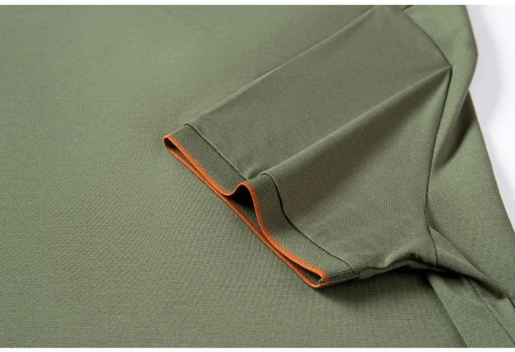 Camisa polo masculina de seda com zíper, manga curta, camiseta amoreira, zíper de metal, gola luxuosa, casual, verão, algodão e linho