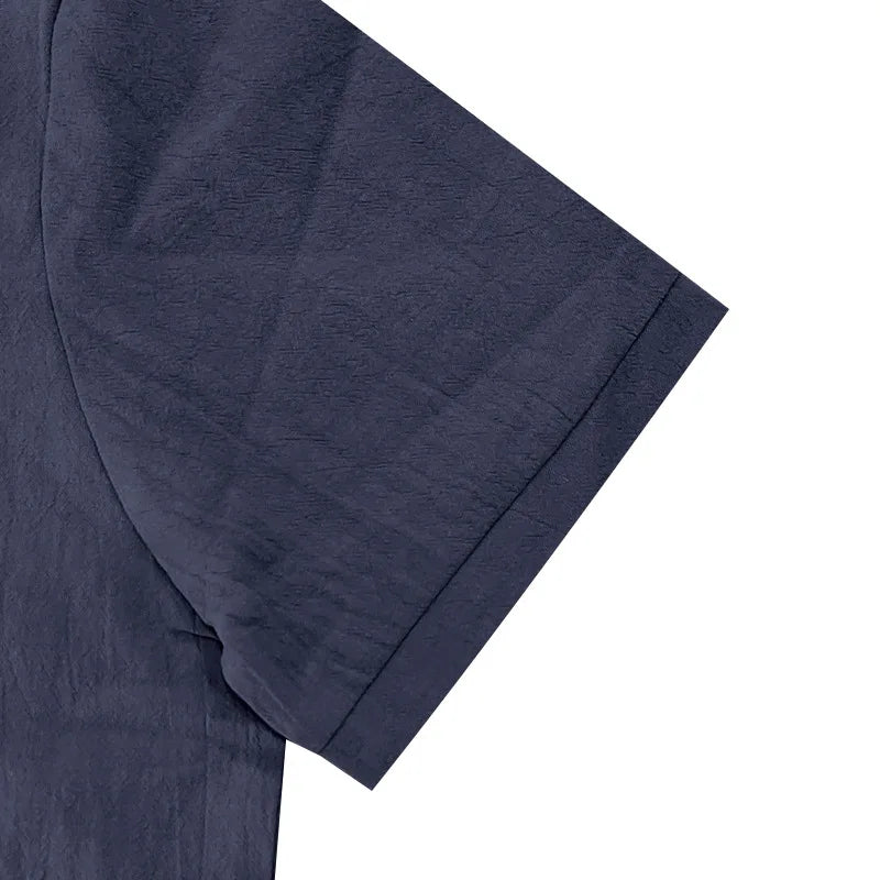 2025 verão nova camisa masculina estilo britânico solto na moda respirável linho casual gola polo série camisa polo manga curta