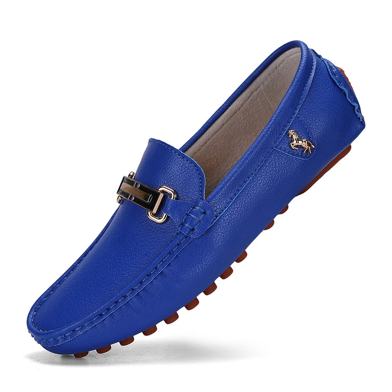Yrzl sapatos masculinos feitos à mão mocassins de couro pu casuais para dirigir sapatos slip-on de luxo confortáveis mocassins brancos para homens