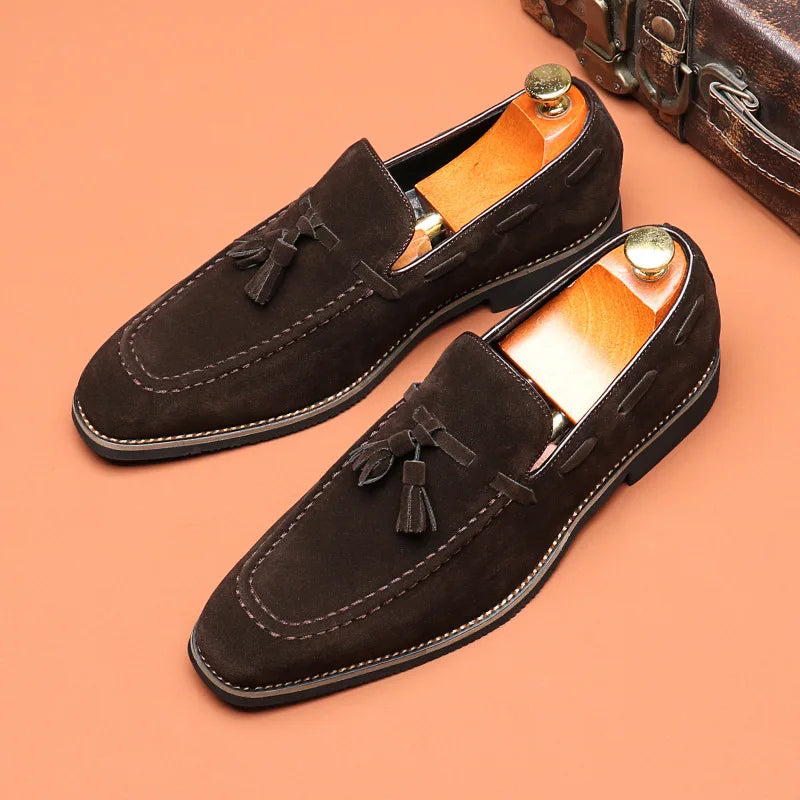 Sapatos de negócios casuais masculinos clássico estilo britânico mocassins mocassins moda festa casamento apartamentos para homem