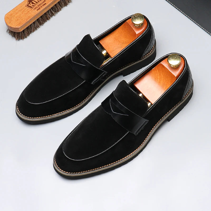 Sapatos de negócios casuais masculinos clássico estilo britânico mocassins mocassins moda festa casamento apartamentos para homem