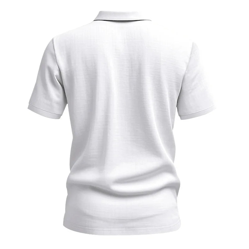 2025 verão nova camisa masculina estilo britânico solto na moda respirável linho casual gola polo série camisa polo manga curta