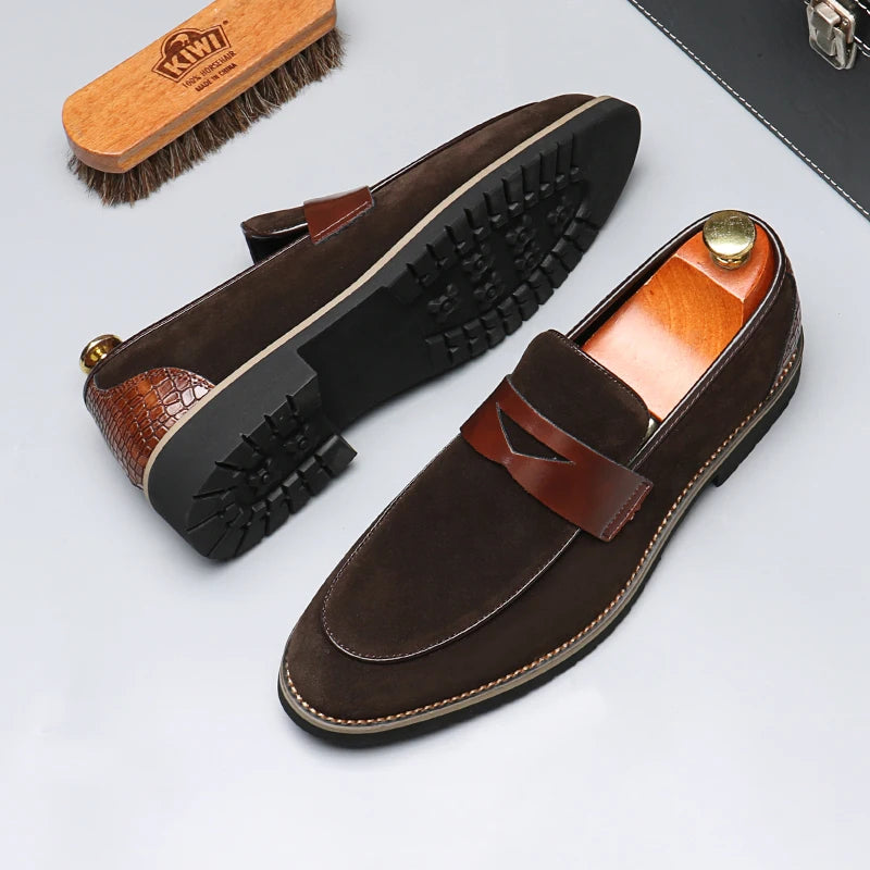 Sapatos de negócios casuais masculinos clássico estilo britânico mocassins mocassins moda festa casamento apartamentos para homem