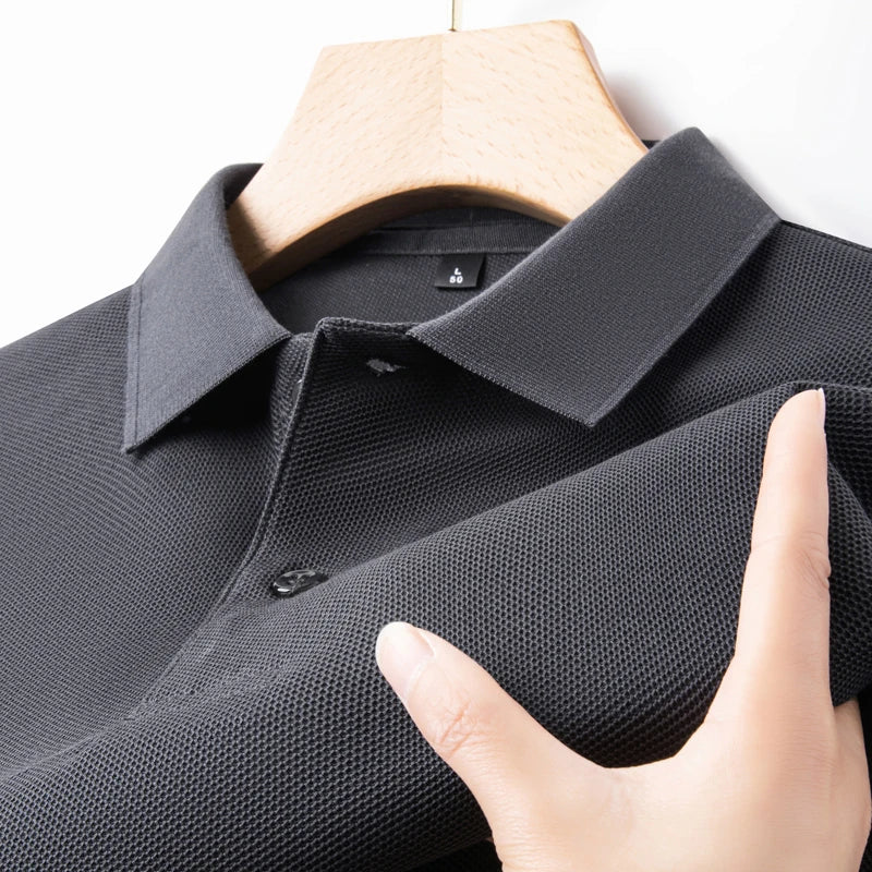 Camisa polo casual de manga curta masculina, camiseta de lapela respirável, ideal para golfe e esportes, 100% algodão, moda verão, 10 cores, 2024