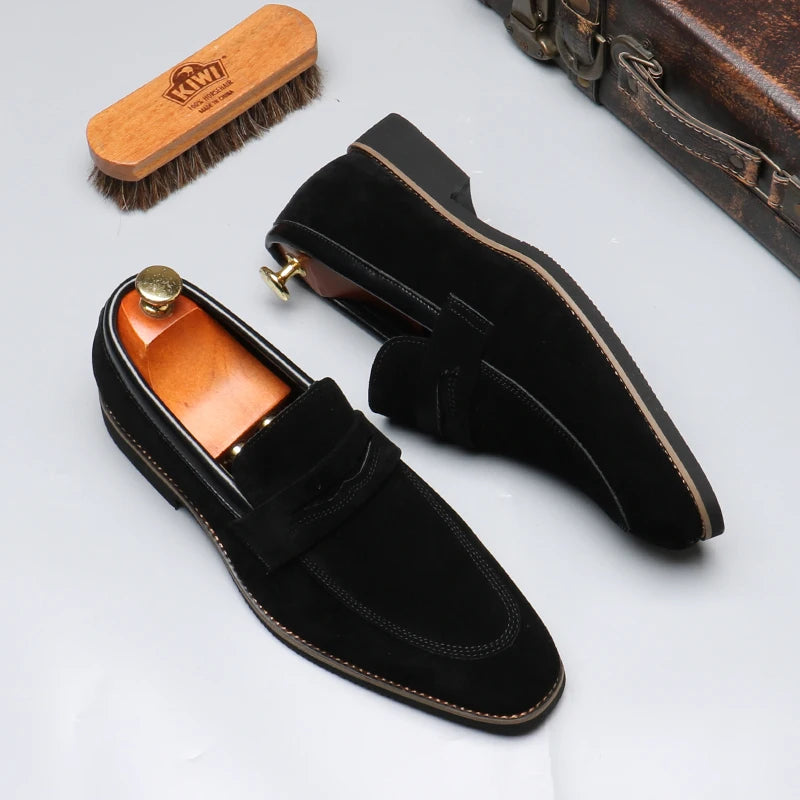 Sapatos de negócios casuais masculinos clássico estilo britânico mocassins mocassins moda festa casamento apartamentos para homem