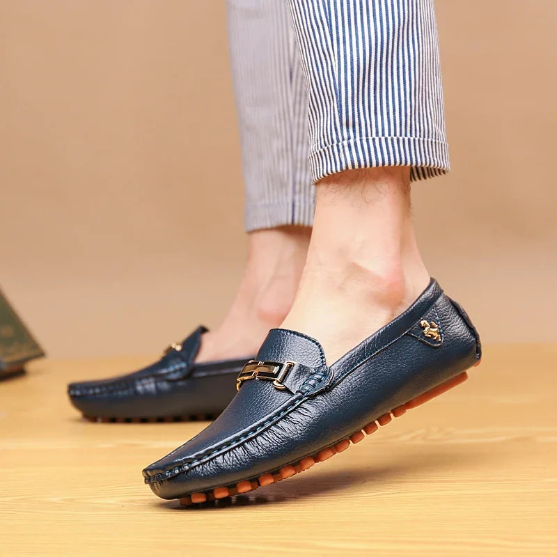 Yrzl sapatos masculinos feitos à mão mocassins de couro pu casuais para dirigir sapatos slip-on de luxo confortáveis mocassins brancos para homens