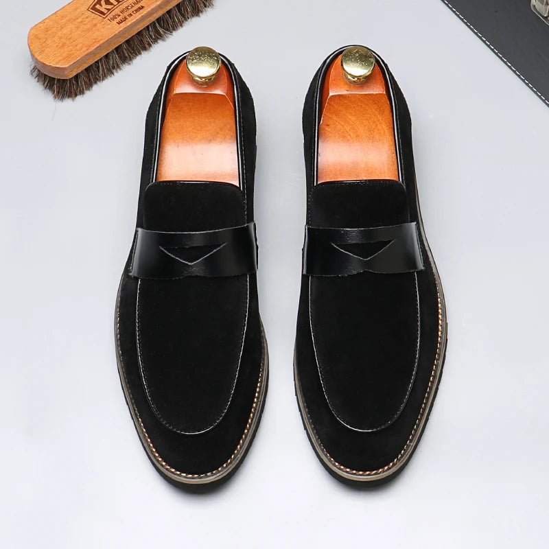 Sapatos de negócios casuais masculinos clássico estilo britânico mocassins mocassins moda festa casamento apartamentos para homem