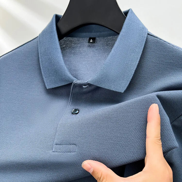 Camisa polo casual de manga curta masculina, camiseta de lapela respirável, ideal para golfe e esportes, 100% algodão, moda verão, 10 cores, 2024