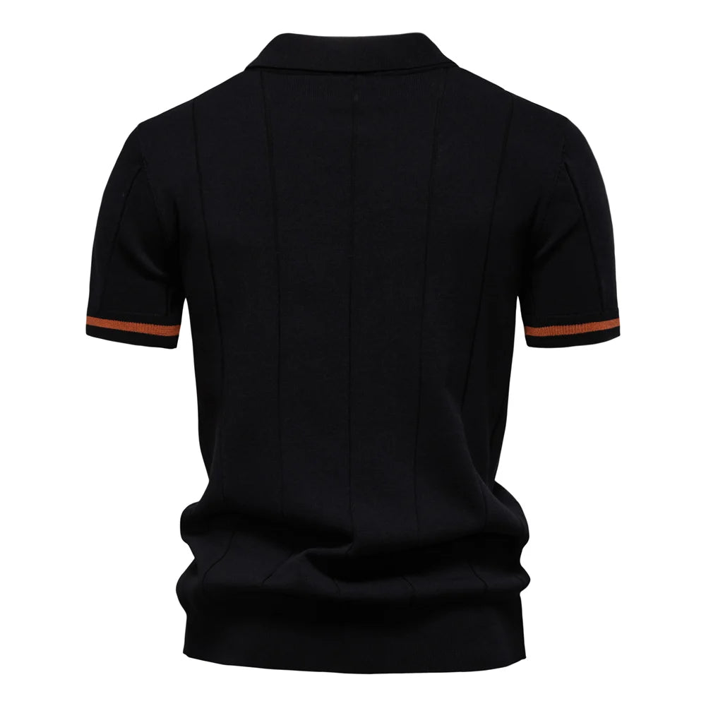 AIOPESON Camisa polo esportiva masculina de cor sólida com zíper, camisa polo social atlética para homens, escritório, slim fit