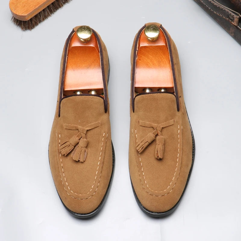 Sapatos de negócios casuais masculinos clássico estilo britânico mocassins mocassins moda festa casamento apartamentos para homem