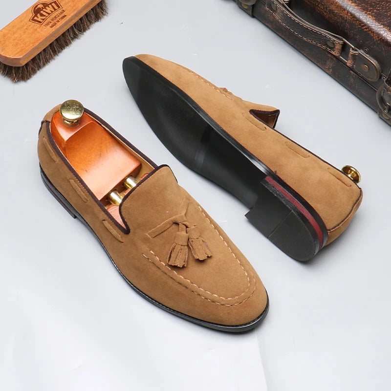 Sapatos de negócios casuais masculinos clássico estilo britânico mocassins mocassins moda festa casamento apartamentos para homem