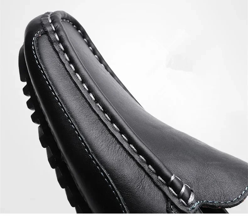 Mocasines respiráveis de couro genuíno mocassins casuais sapatos de couro para homens deslizamento em formal italiano condução plana chaussure homme
