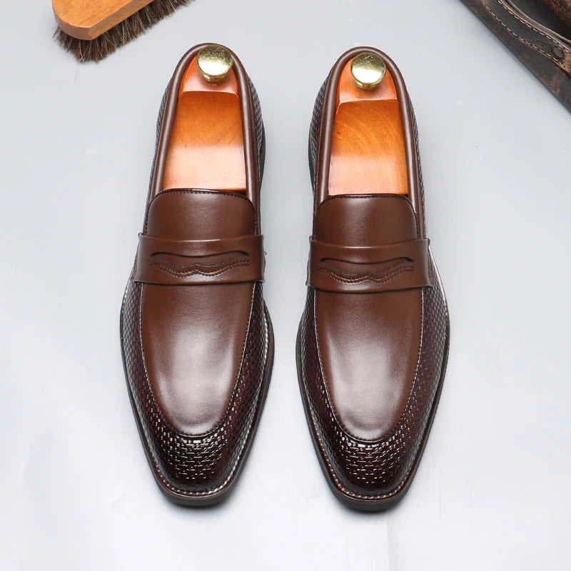 Sapatos de negócios casuais masculinos clássico estilo britânico mocassins mocassins moda festa casamento apartamentos para homem